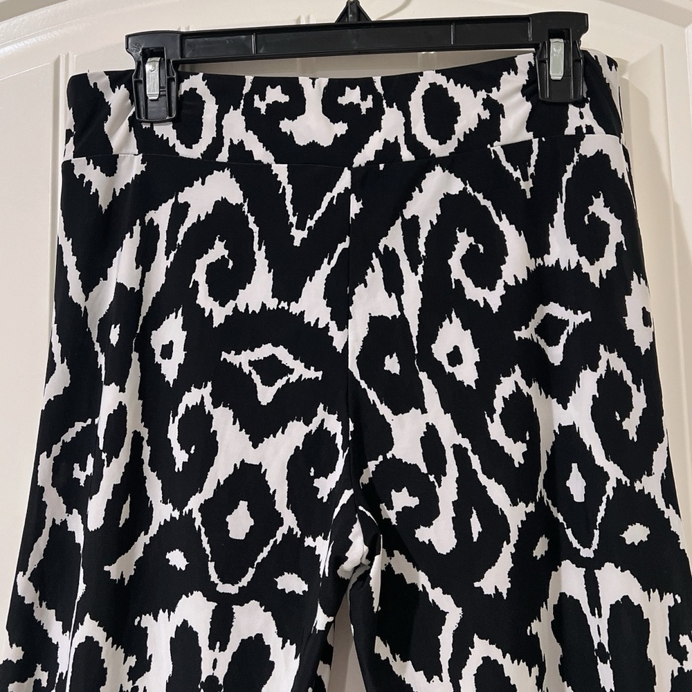Veronica M fitted stretch Wide-Leg Flare Boho Pants Palazzo Cut Flowy Pocket S - Picture 5 of 8